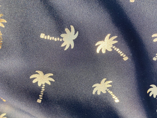 Bow Back Tankini in Black Palm Print