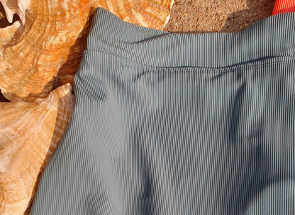 High-waisted Swim Skirt in Pale Cacti