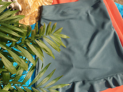 High-waisted Swim Skirt in Pale Cacti