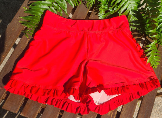 Ruffle Hem Swim Shorts