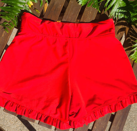 Ruffle Hem Swim Shorts