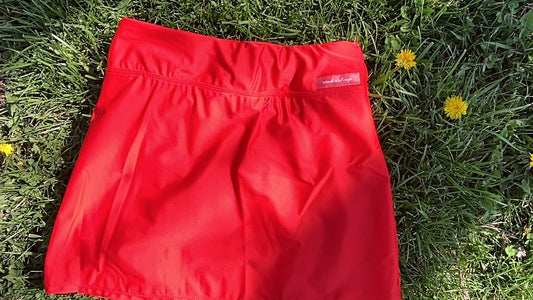 High-waisted Swim Skirt in Poppy Red