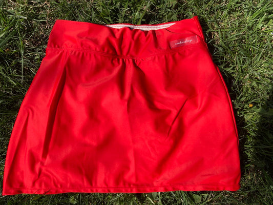 High-waisted Swim Skirt in Poppy Red
