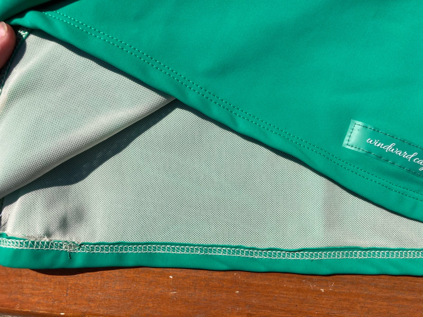 Ruffle Swim Top in Cool Green