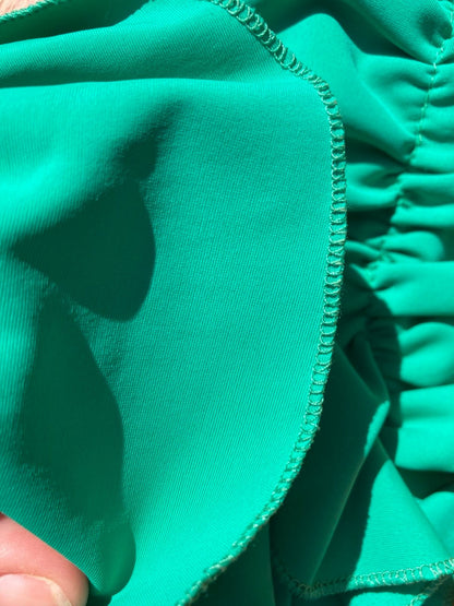 Ruffle Swim Top in Cool Green
