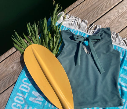 Ribbed Bow Back Tankini