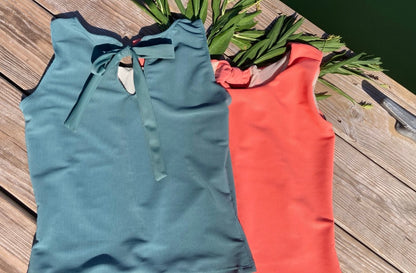 Ribbed Bow Back Tankini