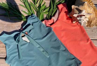 Ribbed Bow Back Tankini