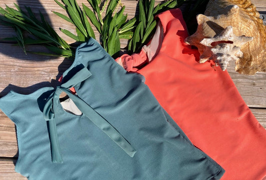 Ribbed Bow Back Tankini