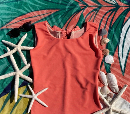 Ribbed Bow Back Tankini