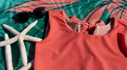 Ribbed Bow Back Tankini