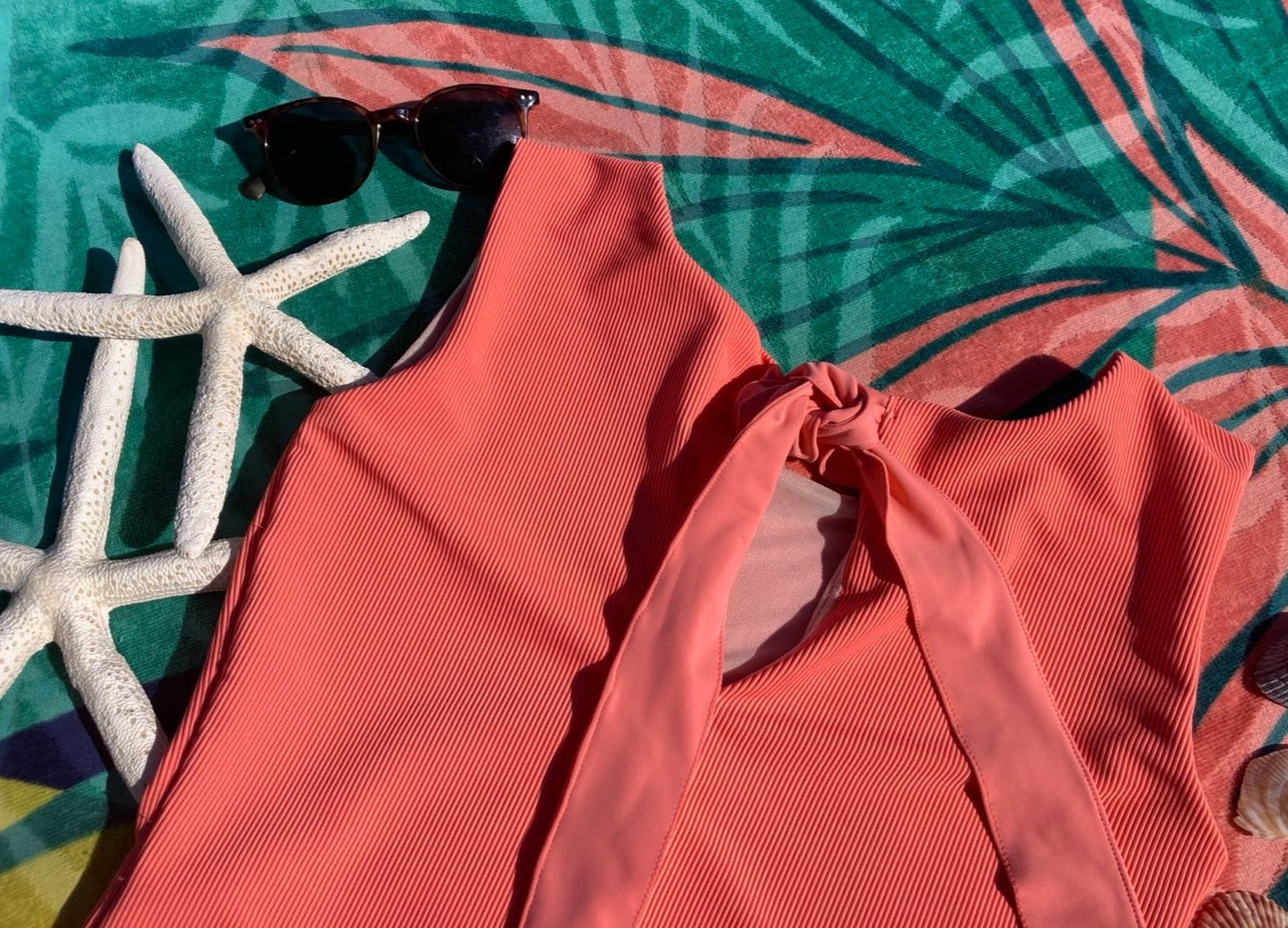 Ribbed Bow Back Tankini