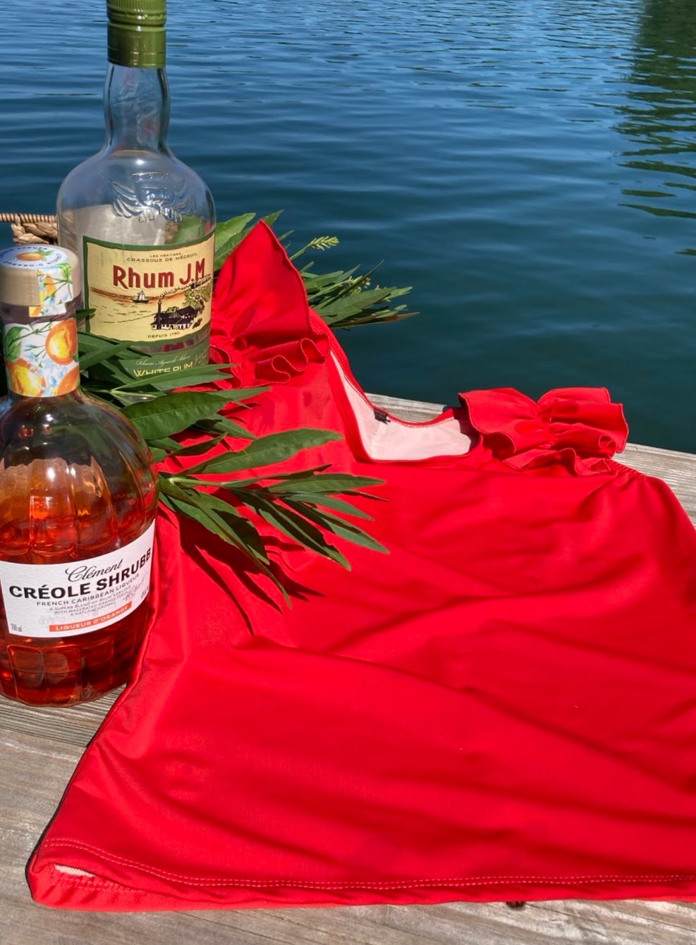 Ruffle Swim Top in Poppy Red